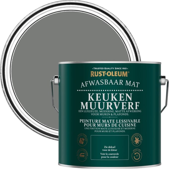 Rust-Oleum Grey Keuken muurverf - Schaduwgrijs 2,5L