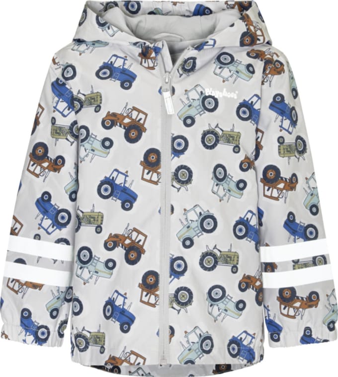 Playshoes - Regenjas- Tractoren - Grijs - Maat 80