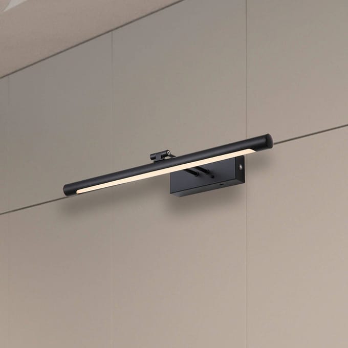 Searchlight Holton LED wandlamp op accu, matzwart, breedte 45 cm, CCT