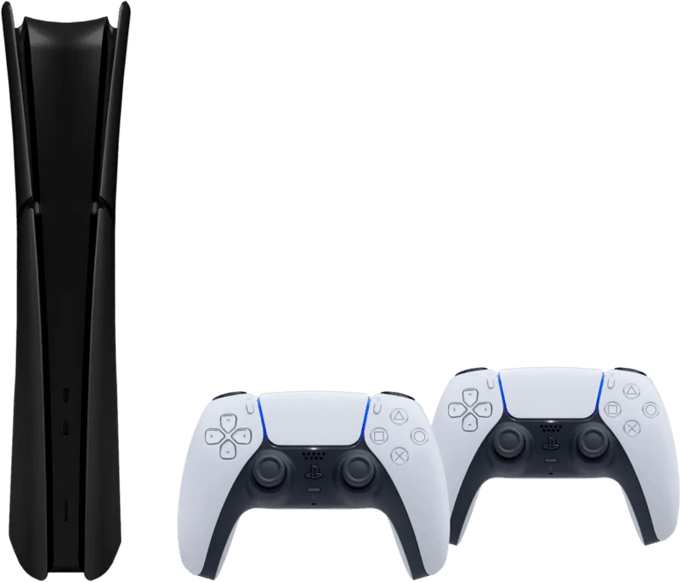 PlayStation 5 Slim Digital Edition + Covers Zwart + Extra Controller Wit