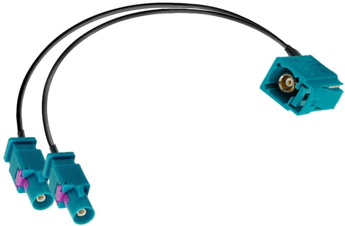 Fakra Adapterkabel - Haakse Kabel - Radio Ontvangst - Dubbele Fakra - 30 cm - Wit