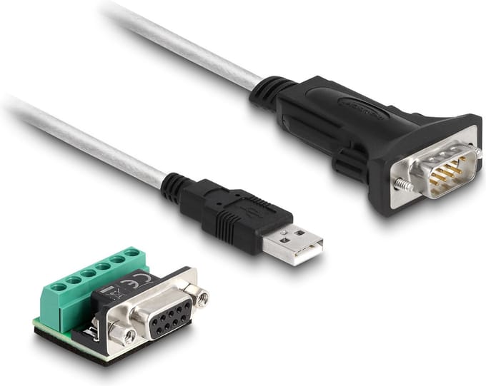 Delock Adapter USB 2.0 Type-A to 1 x Serial RS-422/485 male with 6 pin terminal block 5 V 1.8 m