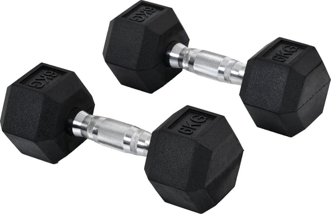 HOMCOM Set van 2 korte halters in zeshoekige vorm A91-017V01