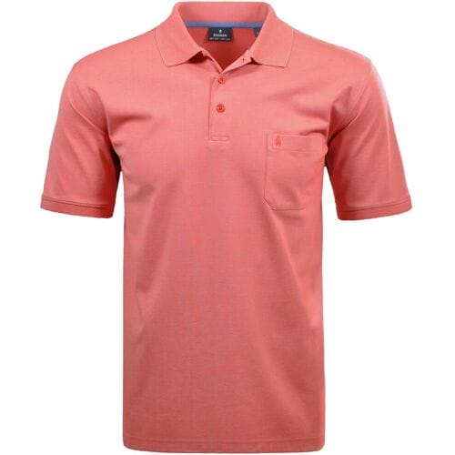 Ragman Softknit Poloshirt Breast Pocket Pima Cotton Mix Bright Red / male