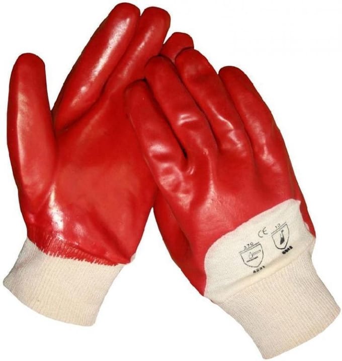 Tom Werkhandschoenen Pvc Rood Maat 10
