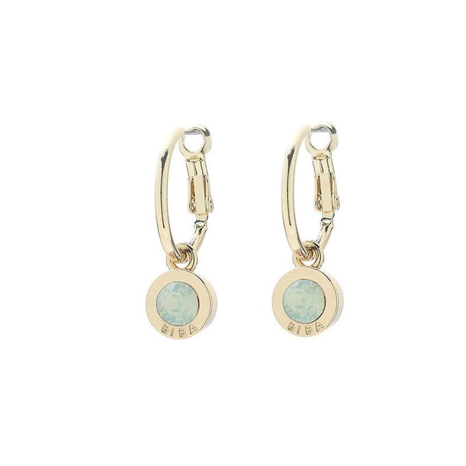 Biba Oorhangers Goud met gekleurde steen Groot Chrysolite Opal