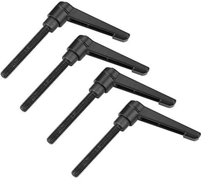 Allecto - Set van 4 Verstelbare Klemhandgrepen M8 - Zwart, Rvs, 50mm