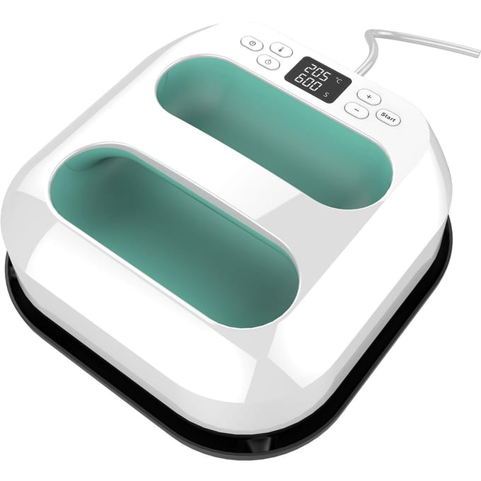 Handheld hittepersmachine 9''x9'' ijzeren pers Snelle opwarming Instelbare temperatuur en timer Auto groen