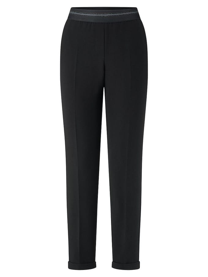Enkellange broek pasvorm Regular Fit Van Fadenmeister Berlin zwart