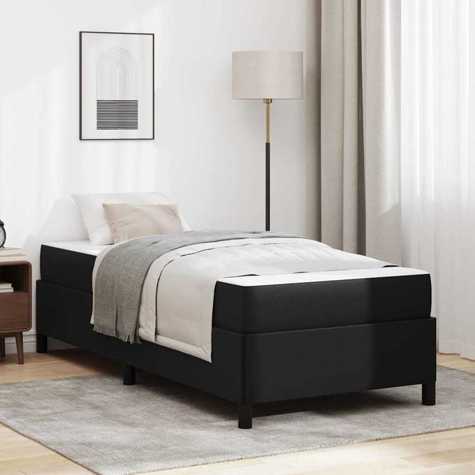 vidaXL - Bedframe - met - matras - Zwart - 80 - x - 200 - cm - Stof