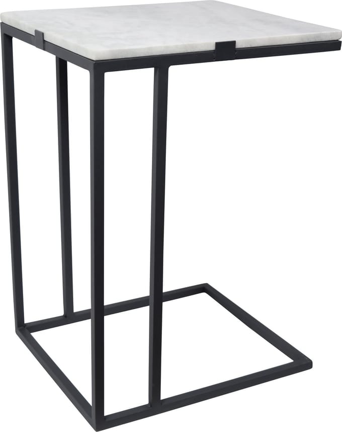 LOFT42 - Marble - Laptoptafel - Marmer - Metaal - Zwart - Industrieel