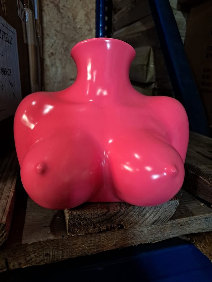 Housevitamin vaas Breasts roze 17 cm