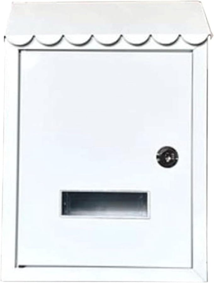 Hangende brievenbus - Postbox muur - Post ontvangen - Gegalvaniseerd ijzer - 21x7x30cm - Wit
