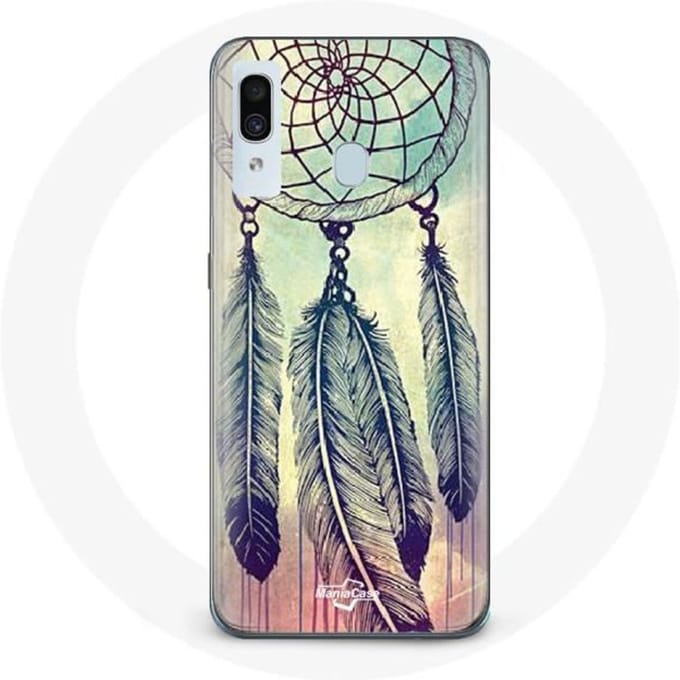 Coque pour samsung galaxy A30 Attrape rêve coloré marron