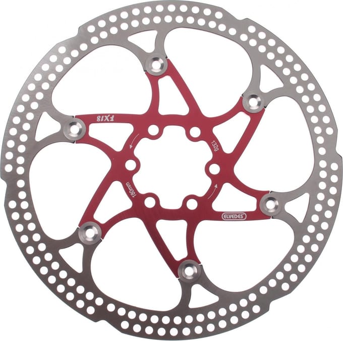 Elvedes Remschijf 180 Mm 6 Gaats Zilver/rood Staal