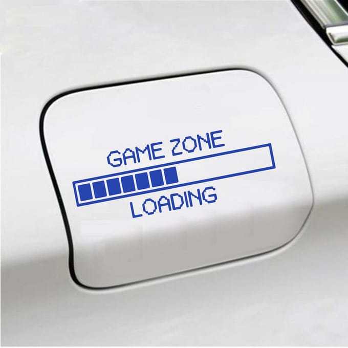 Bumpersticker - Game Zone Loading - 6 X 17,5 - Blauw
