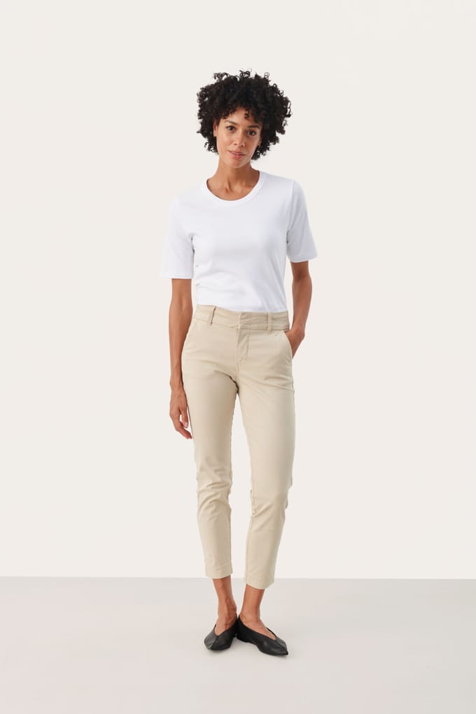 Casual broek Regular fit White Pepper beige