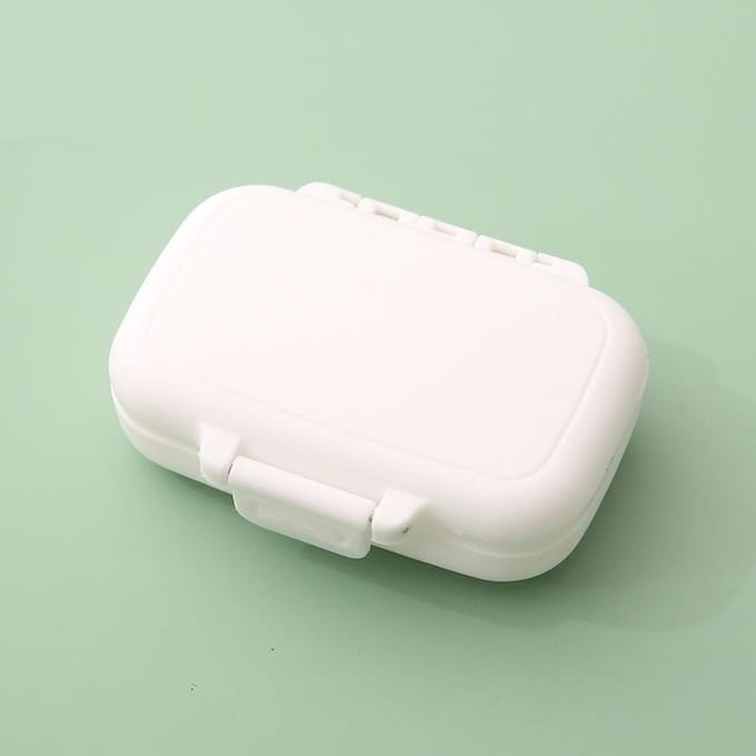 Mini draagbare pillen organizer case 3 roosters pillendoos tablet opslag container wekelijkse medicijn pillendoos pillendoos medicijn dispenser wit