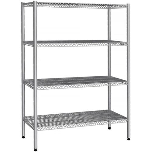 GGM Gastro RVS stelling - 1380x400mm - Diepte: 400mm - met 4 legborden - Draagvermogen per schap: 60kg