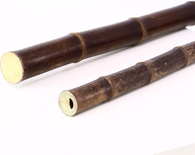 Natuurlijke Bamboe Buis 3 Meter Lang Dikte 3.5-4.0 cm Bruin Zwart