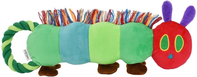 Eric Carle - Pluche - Rupsje Nooitgenoeg met Trek- en Flostouw - 41 cm