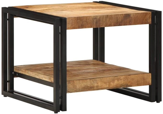 vidaXL - Salontafel - 50x50x38 - cm - massief - ruw - hout - mango