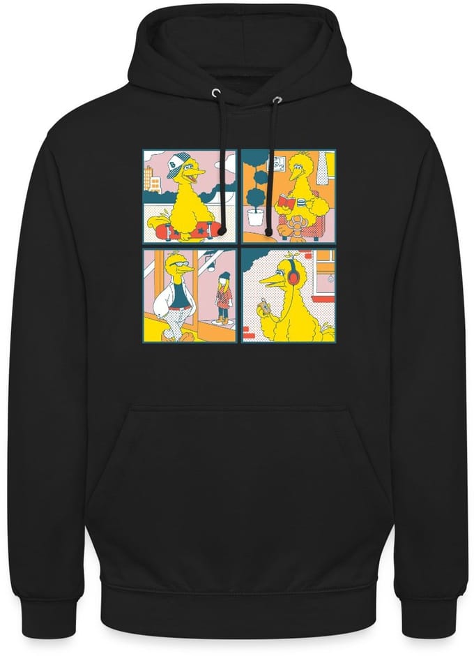 Sesamstraat Bibo Striptegels Hoodie Unisex