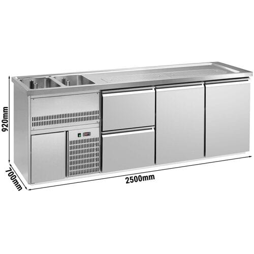 GGM Gastro Biertheke Premium PLUS - 2500x700mm - 2 Türen & 2 Schubladen