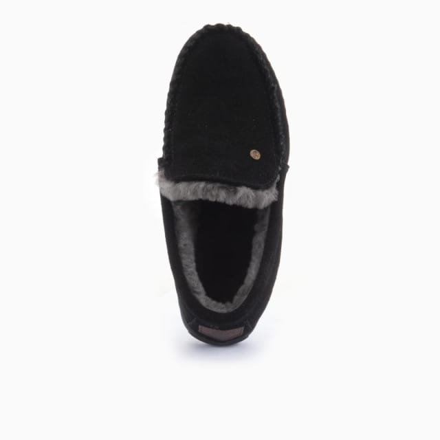 Warmbat Grizzly Suede Heren Sloffen - Zwart
