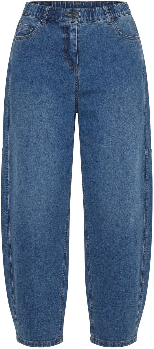 Ulla Popken - Dames - Mom jeans stretchjeans 5-pocketstijl - Blauw denim - Maat 44