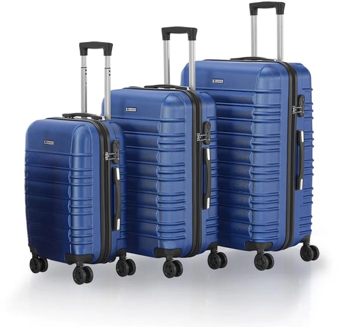 Harde Kofferset Rome - 3-Delig - ABS - Blauw