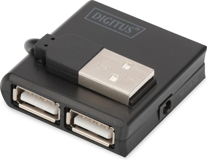 Digitus DA-70217 USB 2.0-hub 4 poorten Zwart