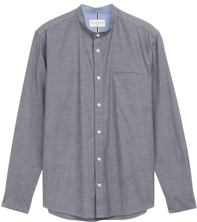 Tom Tailor - Aansluitend Oxford overhemd met borstzak - Maat XXXL - navy chambray