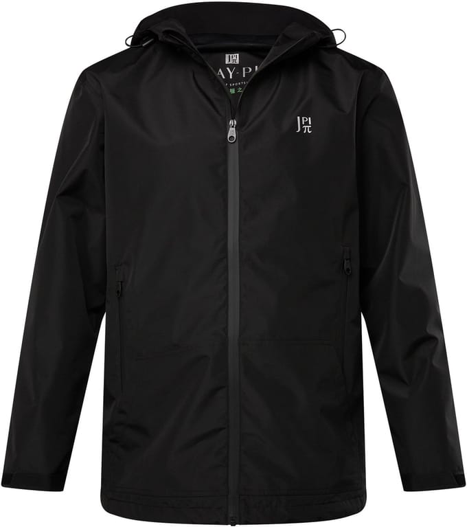 JAY-PI - Heren - Regenjas volledig functioneel outdoor 3 functies capuchon - Zwart - Maat L