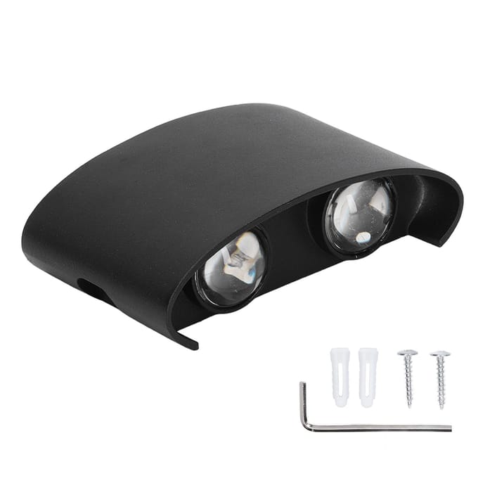 Applique murale LED étanche moderne, éclairage d'intérieur et d'extérieur, décoration 90-265 V, 4 W, coque noire et blanche