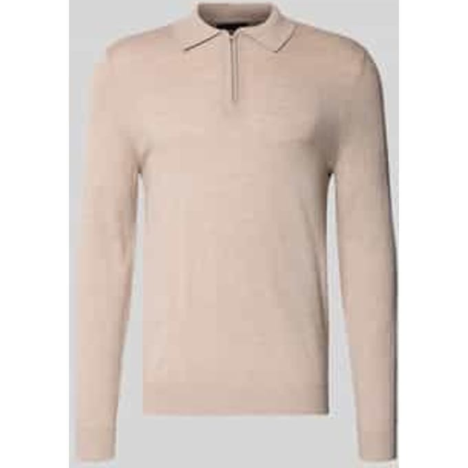 Regular fit gebreide pullover van wolmix met platte kraag