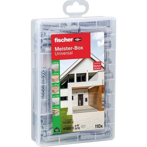 Fischer 513893 Meister-Box UX/UX R Assortimentsdoos pluggen 110 onderdelen