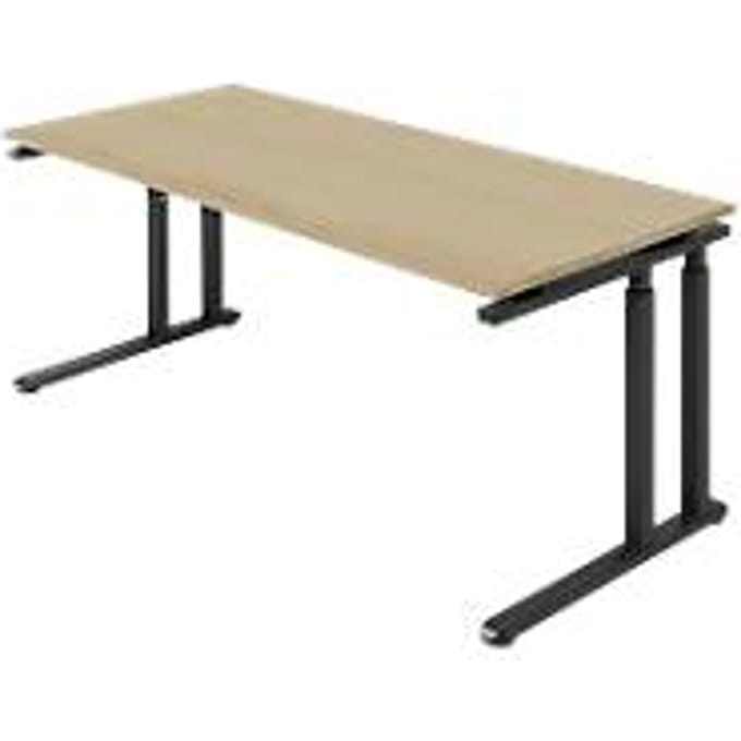 Schäfer Shop  Select Bureautafel SET UP, C-poot onderstel, 1800 x 800, eik/grafiet