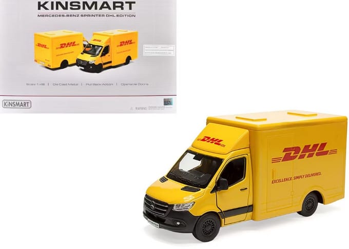 Mercedes-Benz Sprinter Van "DHL" Yellow 1/48 Diecast Model Car by Kinsmart