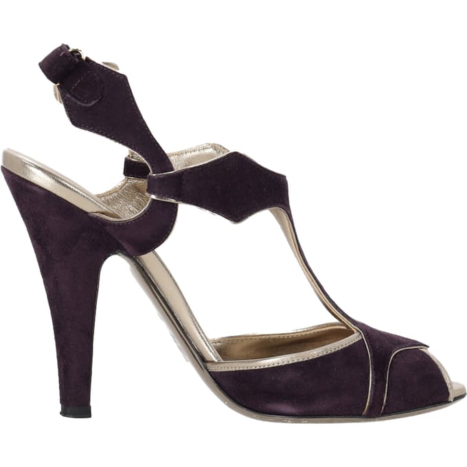 Valentino Garavani Bicolor Enkelsandalen met Band in Paarse Suède