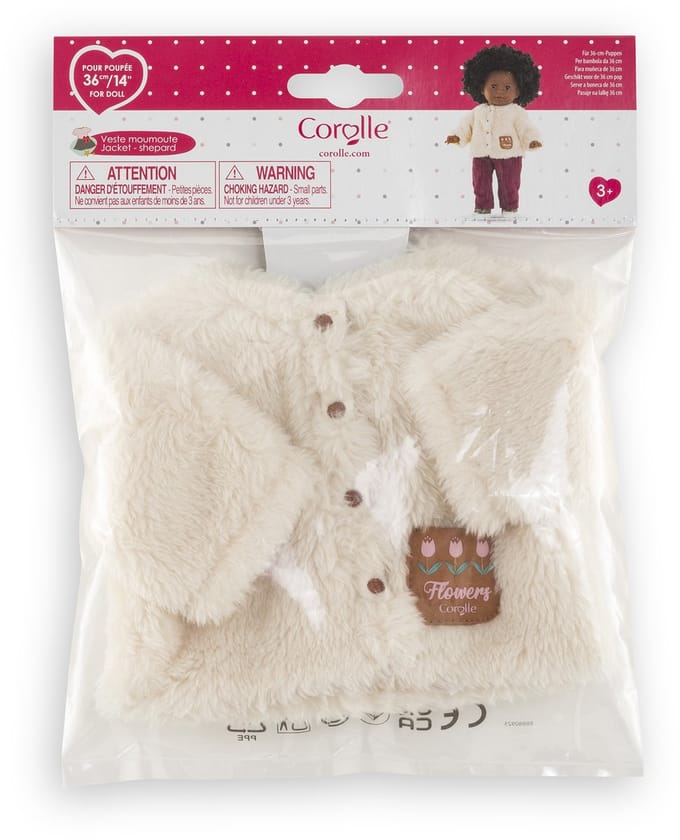 Corolle poppenjas gevoerd fleece jas 36cm accessoire poppenkleding.