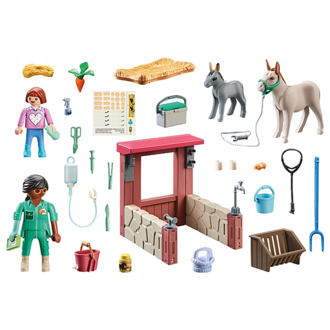 PLAYMOBIL Starter Pack Boerderij dierenarts met de ezels - 71471