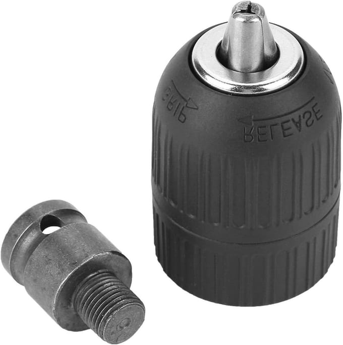 Titel: 2-13mm Clamping Range Heavy Duty Drill Head with Keyless Chuck Conversion Tool and 1/2 Inch Impact Wrench Adapter
