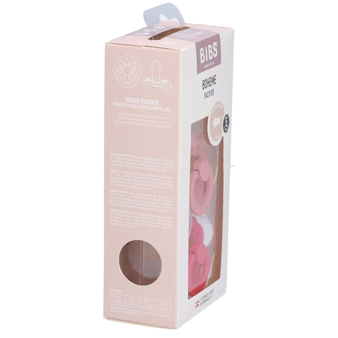 BIBS Boheme Fopspeen - 6-18 mnd - 2-pack - Rond - Dusty Pink/Coral