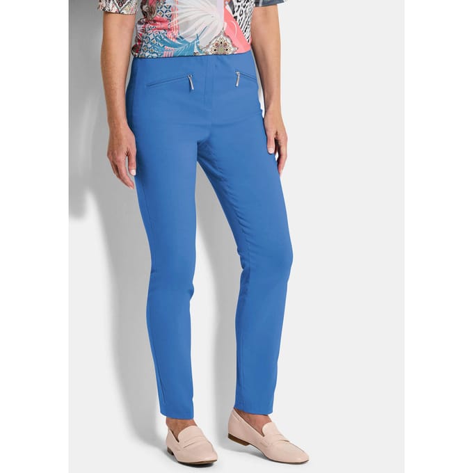 Bengaline broek LOUISA - blauw - Gr. 52 van Goldner Fashion