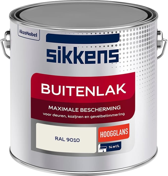 Sikkens - Buitenlak Hoogglans - Ral 9010 - Mengverf - 2,5 L