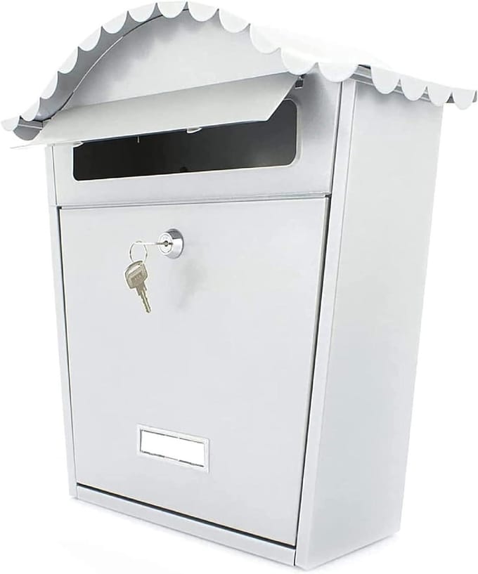 Brievenbus - Postbak - Post Ontvangen - Inclusief Sleutels - 37x13x36 cm - Zilver