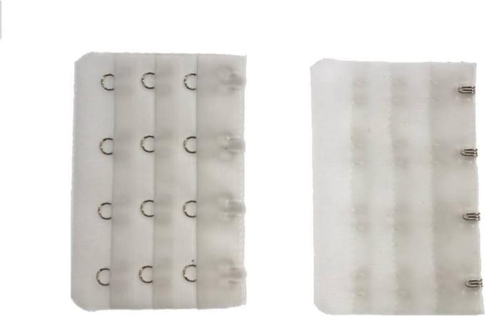 2x Beha verlengstuk - 4 Haaks - BH extender - Beha band verlengen - Universeel - Wit - Jonyx