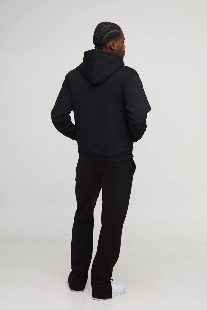 Essential Regular Zip Through Hoodie | Black | Size Medium