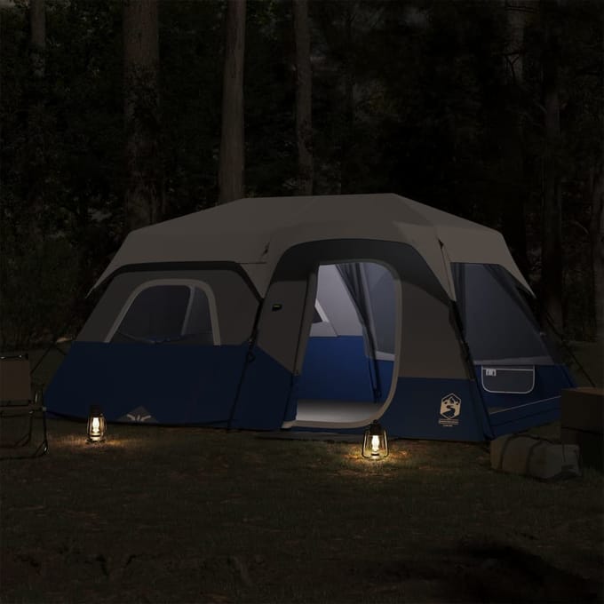 vidaXL - Tent - 9-persoons - waterdicht - met - LED - lichtgroen